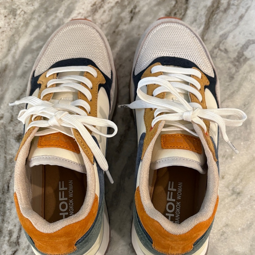 Hoff Women's Athletic Shoes - White, Orange, Blue